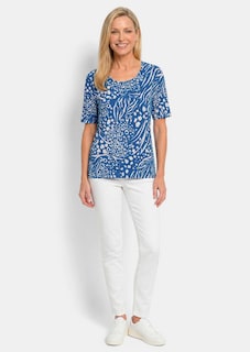 Shirt van viscose met modieuze animalprint thumbnail 2