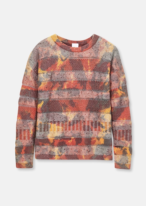 Round neck jumper with all-over print 5