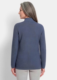 Fijn gebreide tricot pullover met opstaande kraag thumbnail 3