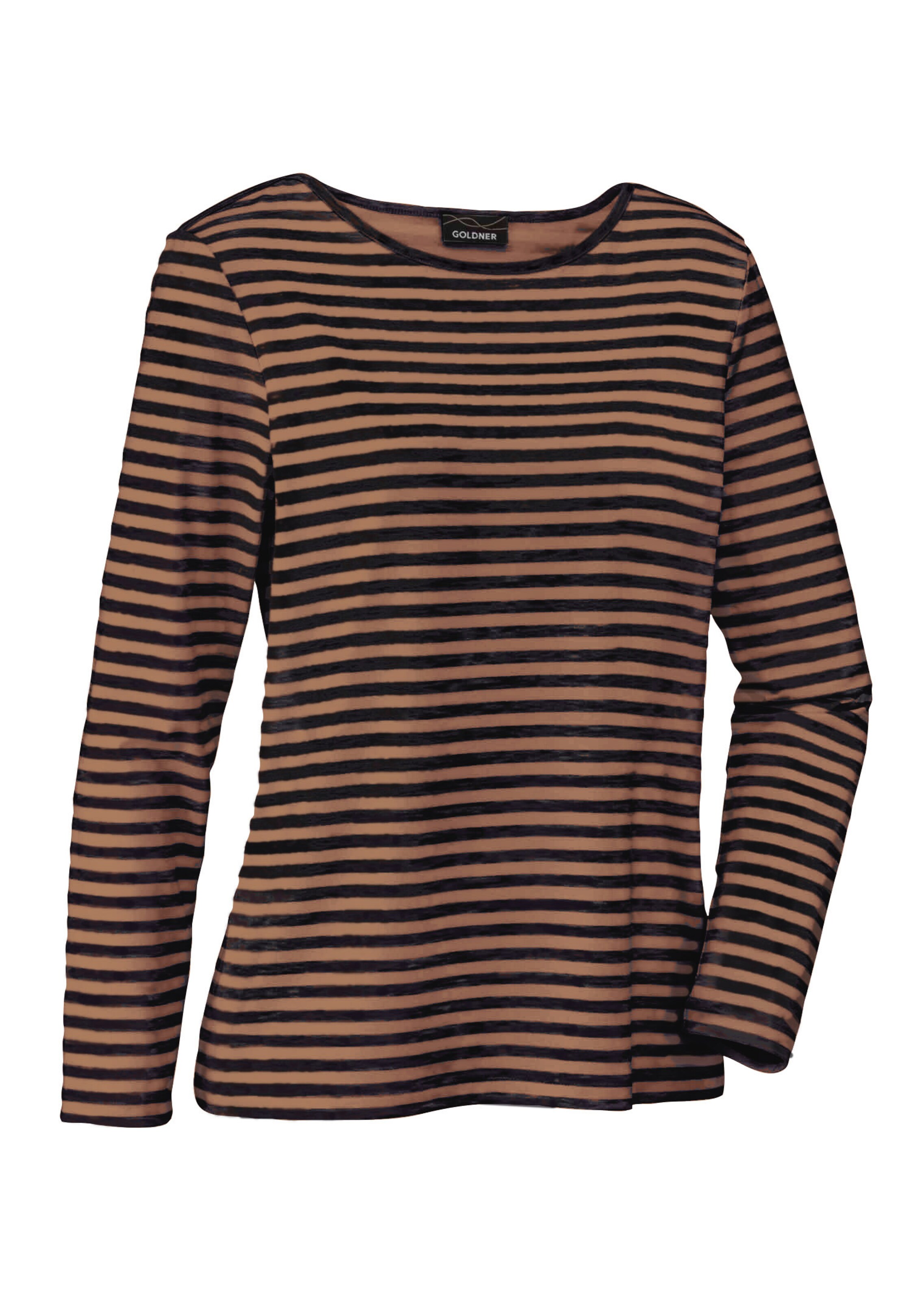 T-shirt - noir / camel / rayé - Gr. 42 de Goldner Fashion