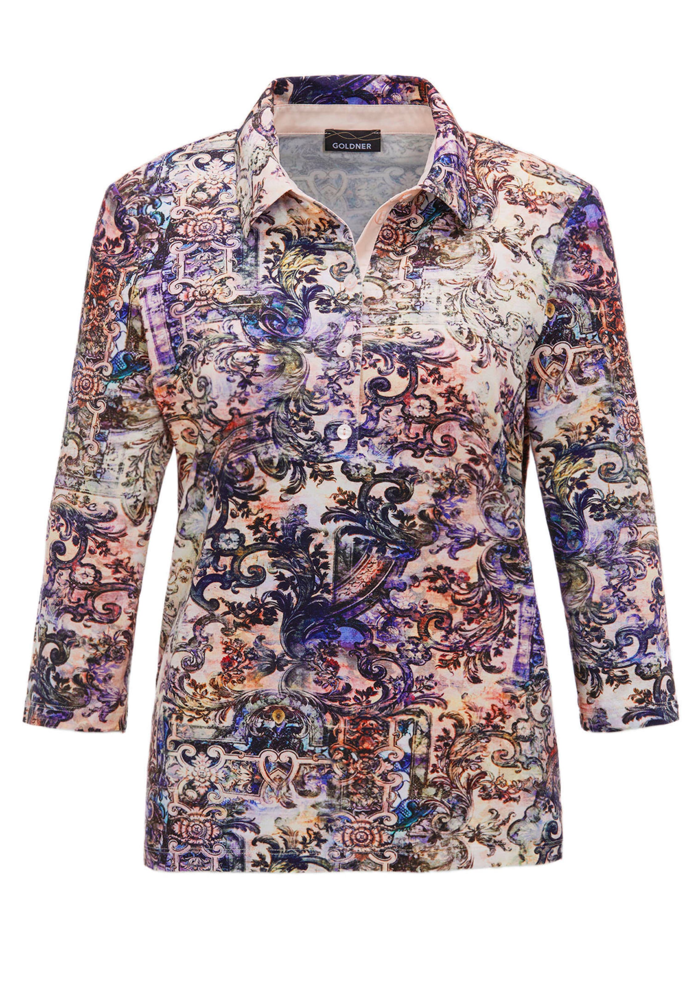 Gedessineerd poloshirt met 3/4 mouwen