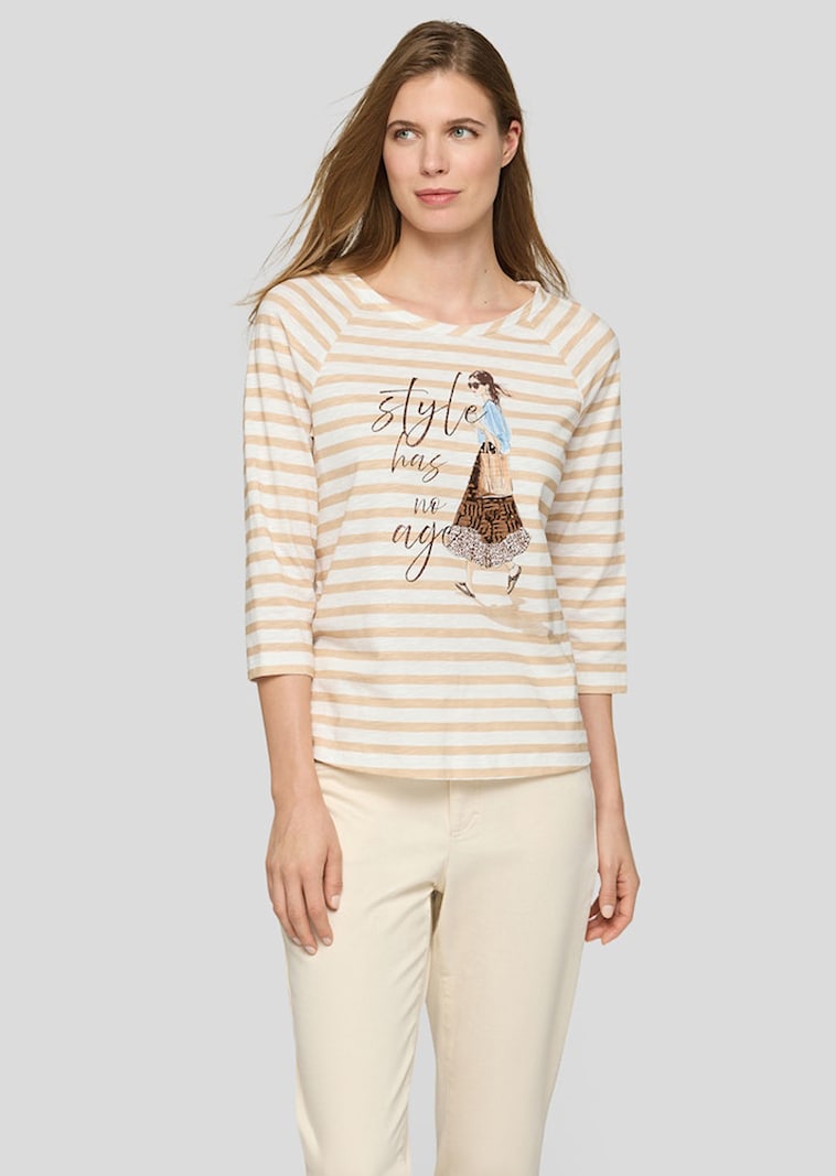 T-shirt à rayures avec motif à message