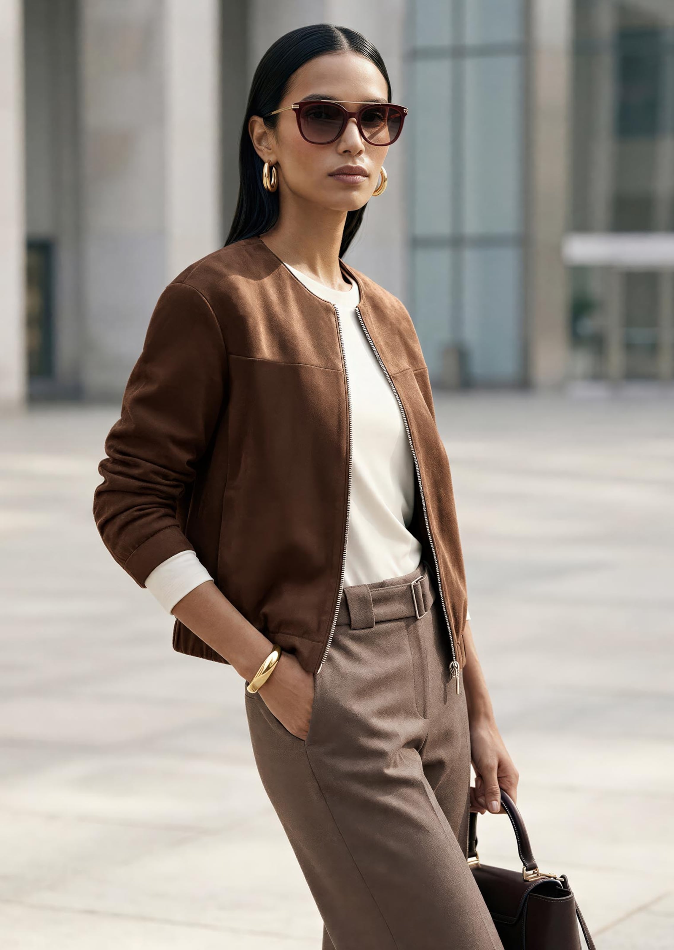 Blouson in Veloursoptik