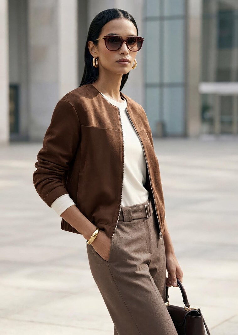Blouson in Veloursoptik