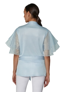 Metallic-look blouse with transparent sleeves thumbnail 3