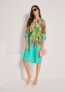 Tropenprint-Kleid mit 3/4-Ärmeln thumbnail 4