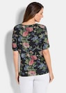 Gebloemd, jersey shirt met plooien thumbnail 3