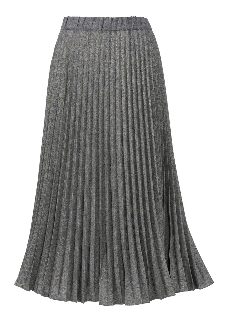Pleated skirt with striking print