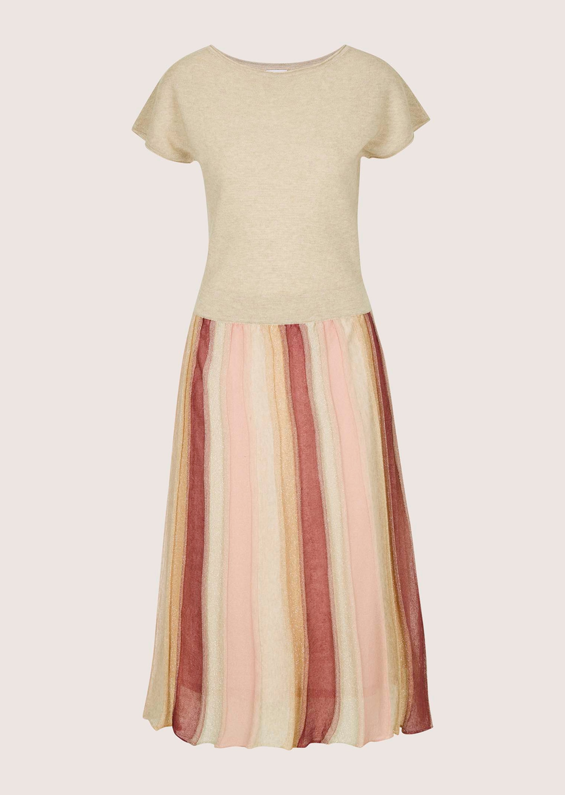 Leichtes Strickkleid mit Streifenrock