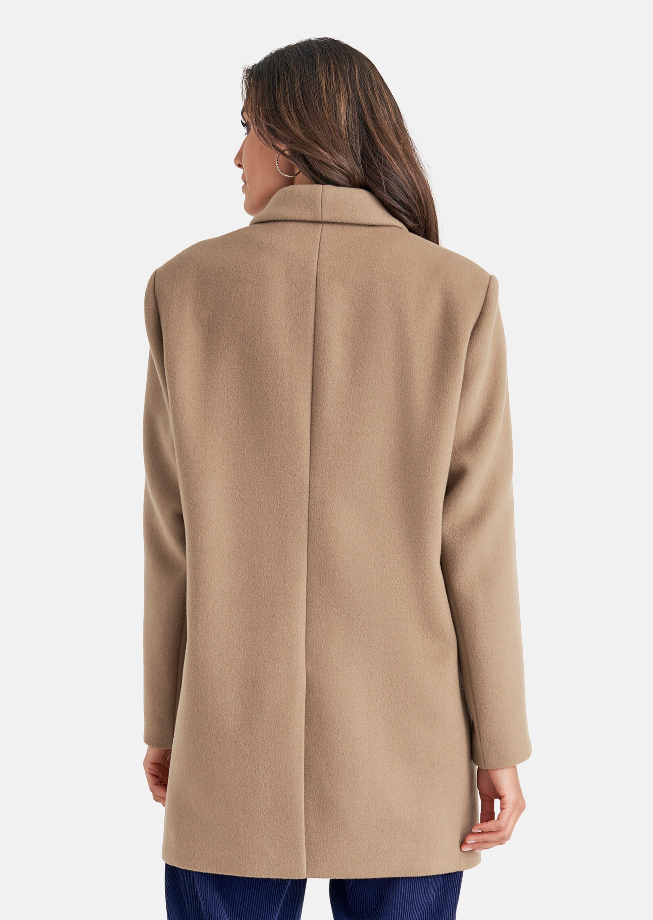 Short coat with shawl collar in macchiato | MADELEINE Fashion