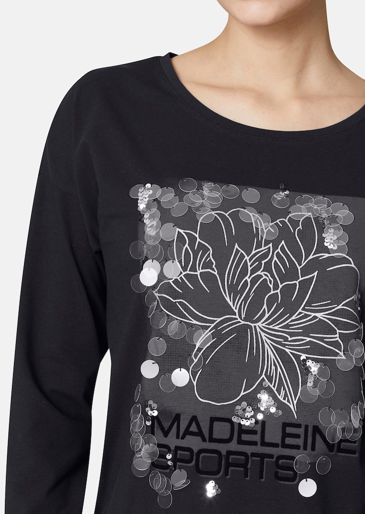 Sweatshirt with decorative flower print 4