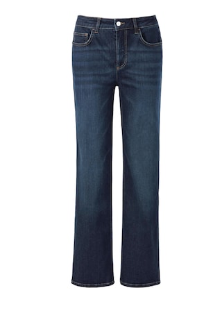 dunkelblau Denim Jeans mit weitem Bein
