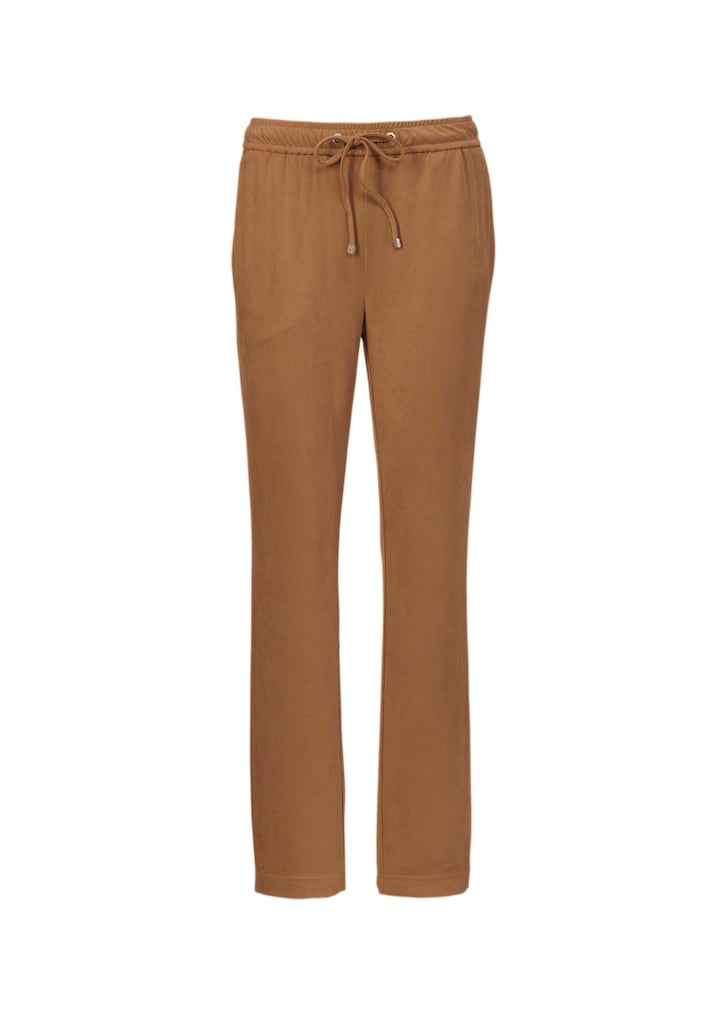 Bi-elastische Hose LOUISA in superweichem Veloursleder-Look