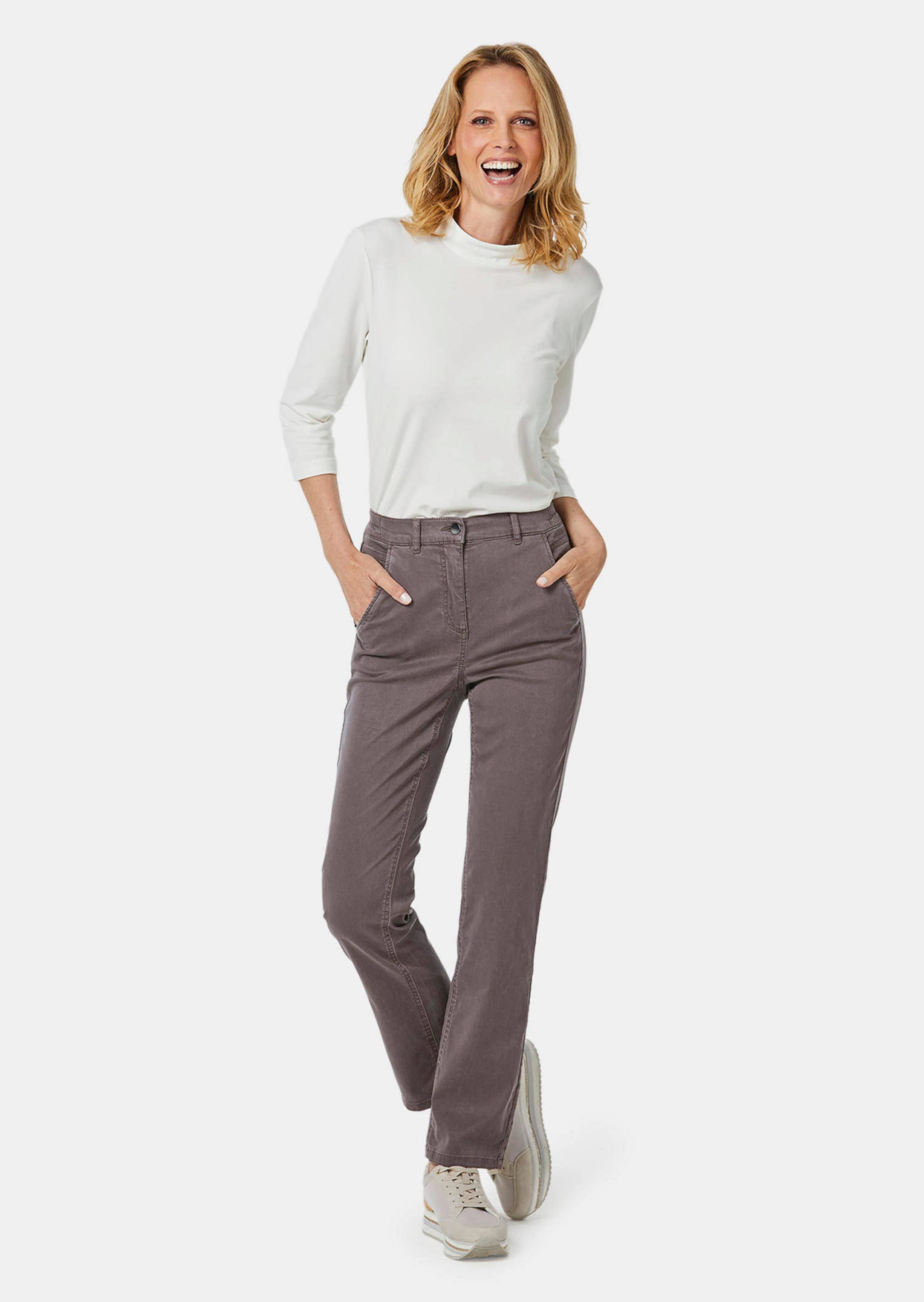 Pantalon CARLA légèrement brillant - taupe - Gr. 26 de Goldner Fashion