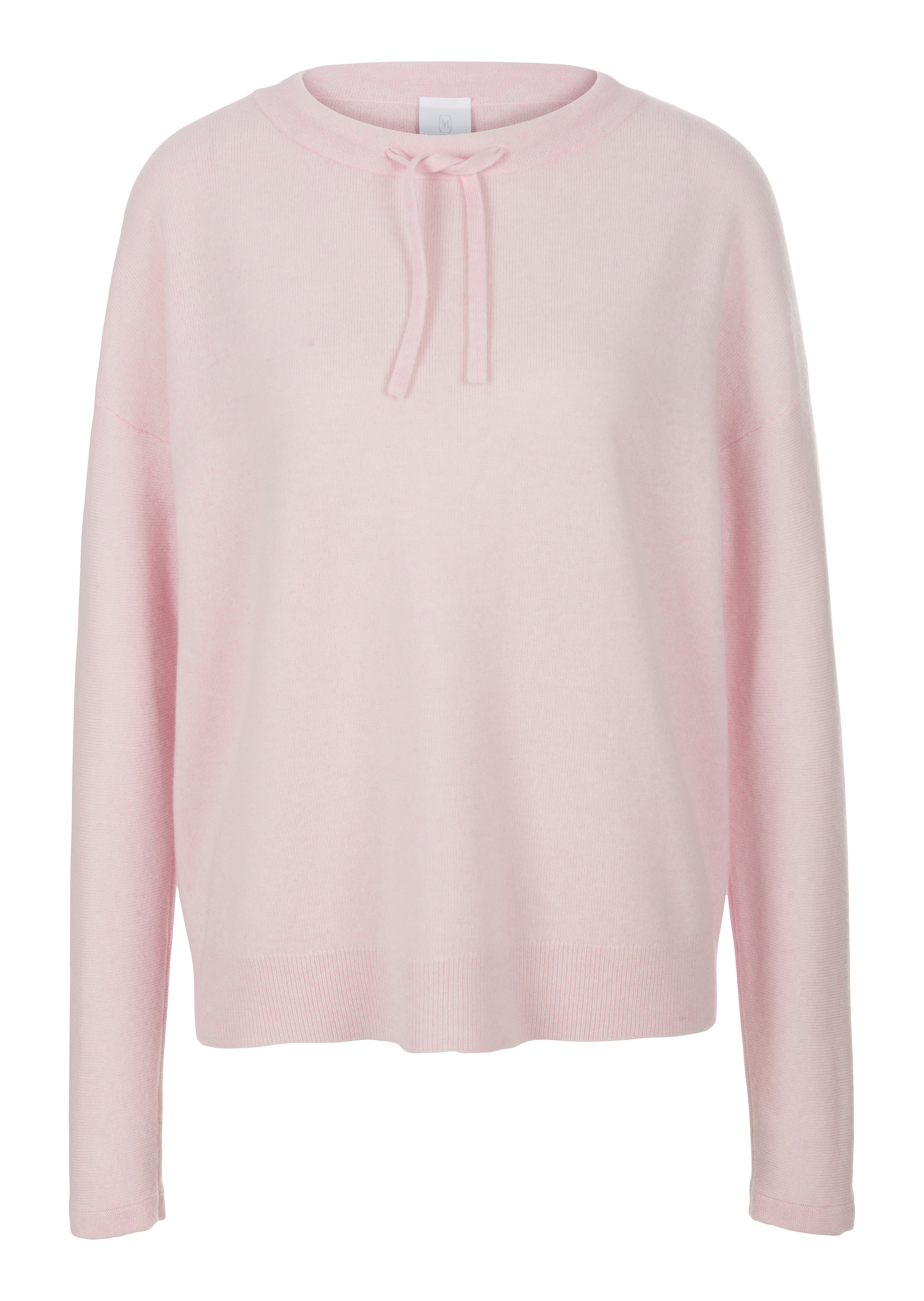 Round neck jumper with drawstring