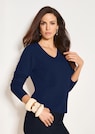 Schurwoll-Pullover mit V-Ausschnit thumbnail 1