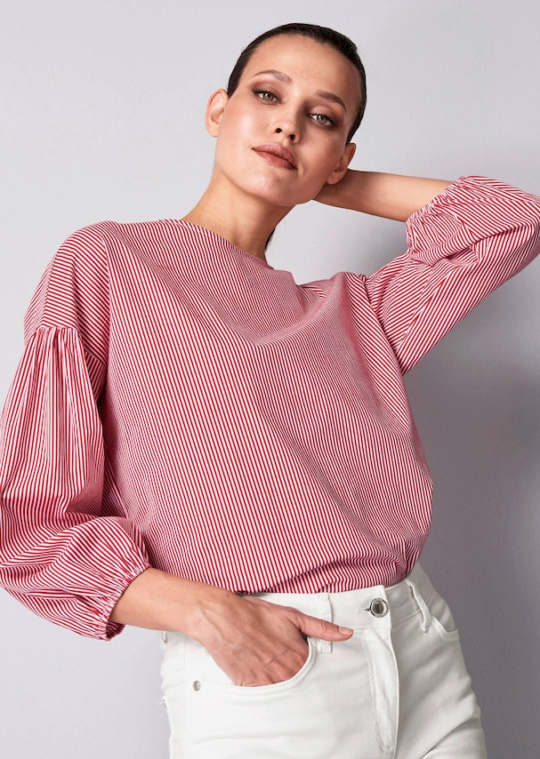 Streifenbluse mit Rundhalsausschnitt 6
