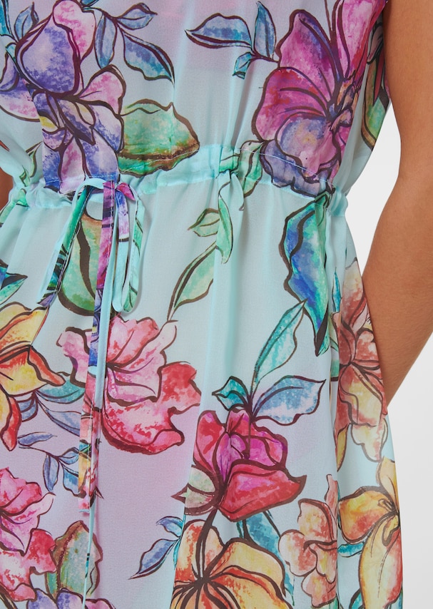 Semi-transparent tunic with floral print 4