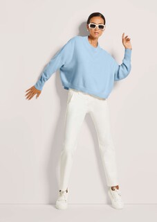 Kurzer Oversize-Pullover mit Kaschmir thumbnail 4