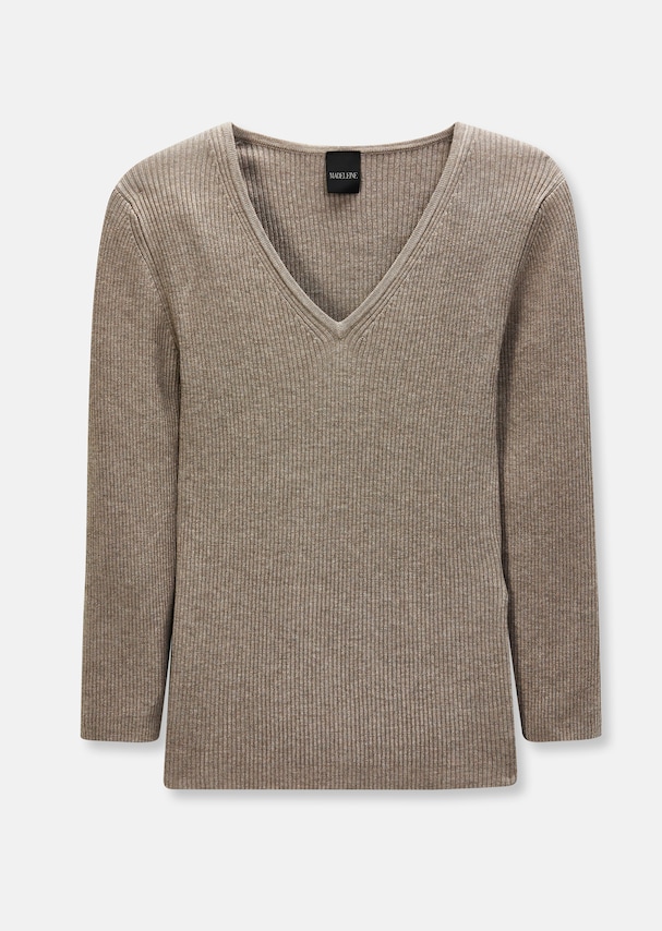 Slim rib-knit jumper with 3/4-length sleeves 5