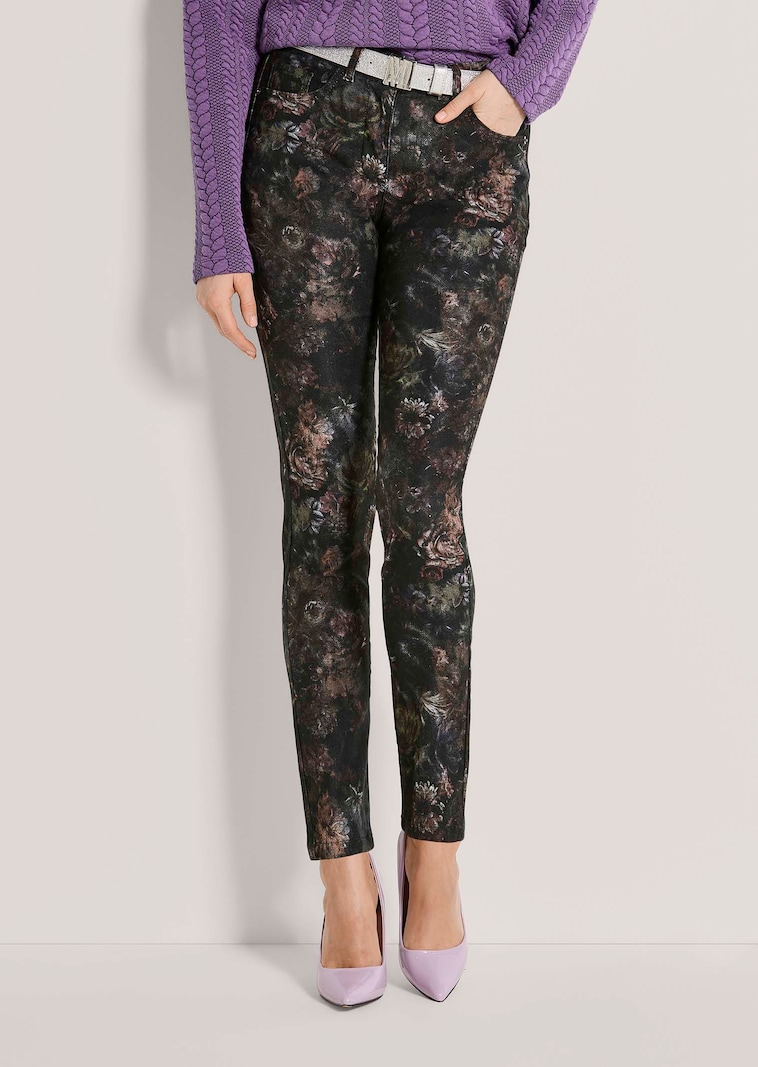 5-Pocket-Hose mit floralem Allover-Print