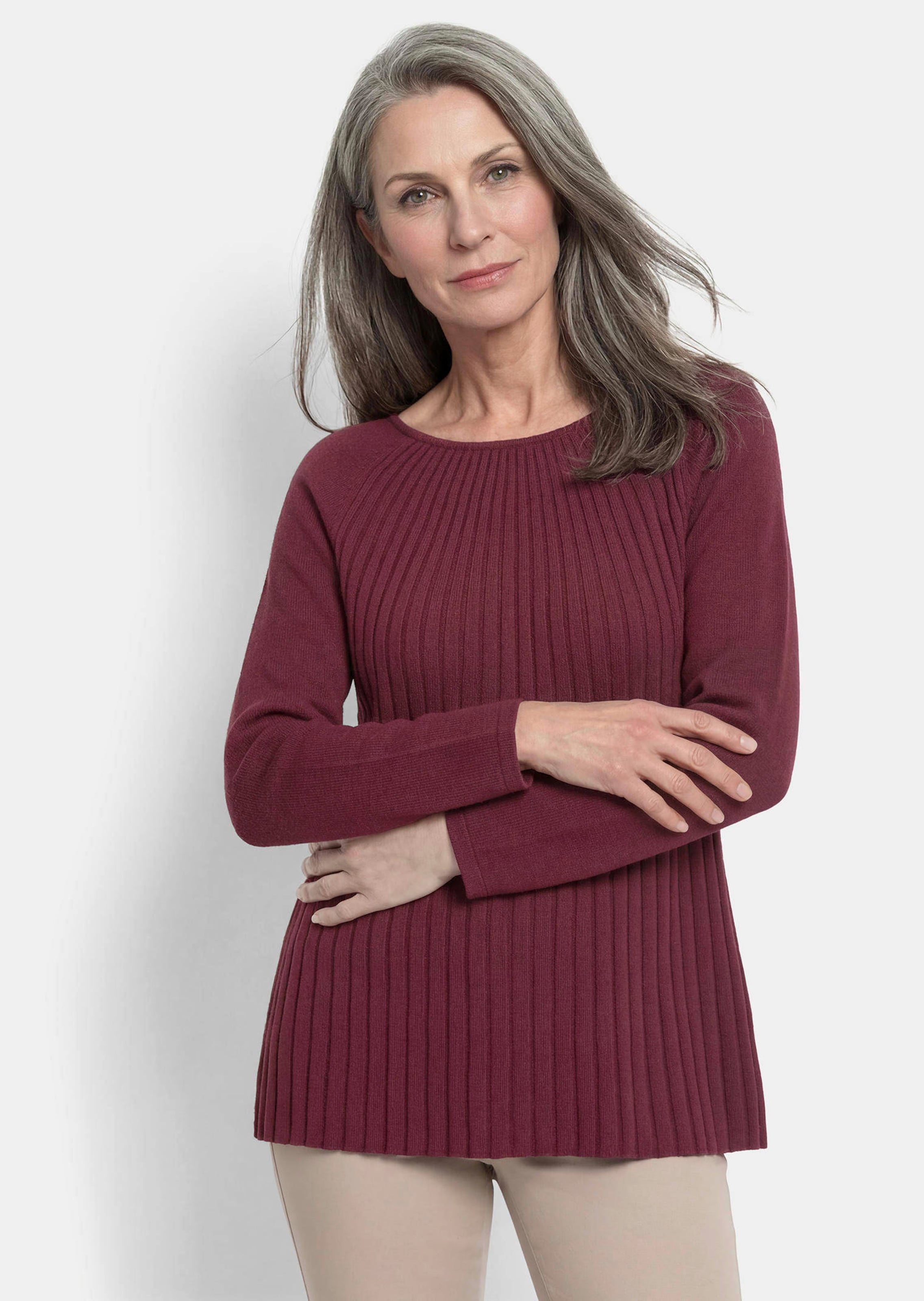 A-lijn tricot pullover met katoen