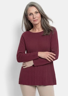 A-lijn tricot pullover met katoen thumbnail 1