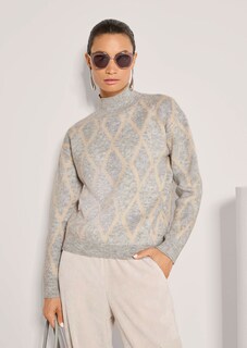 Glitzernder Pullover mit Rauten-Muster thumbnail 4