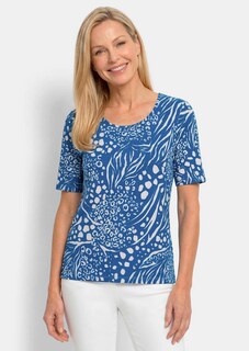 Shirt van viscose met modieuze animalprint thumbnail 1