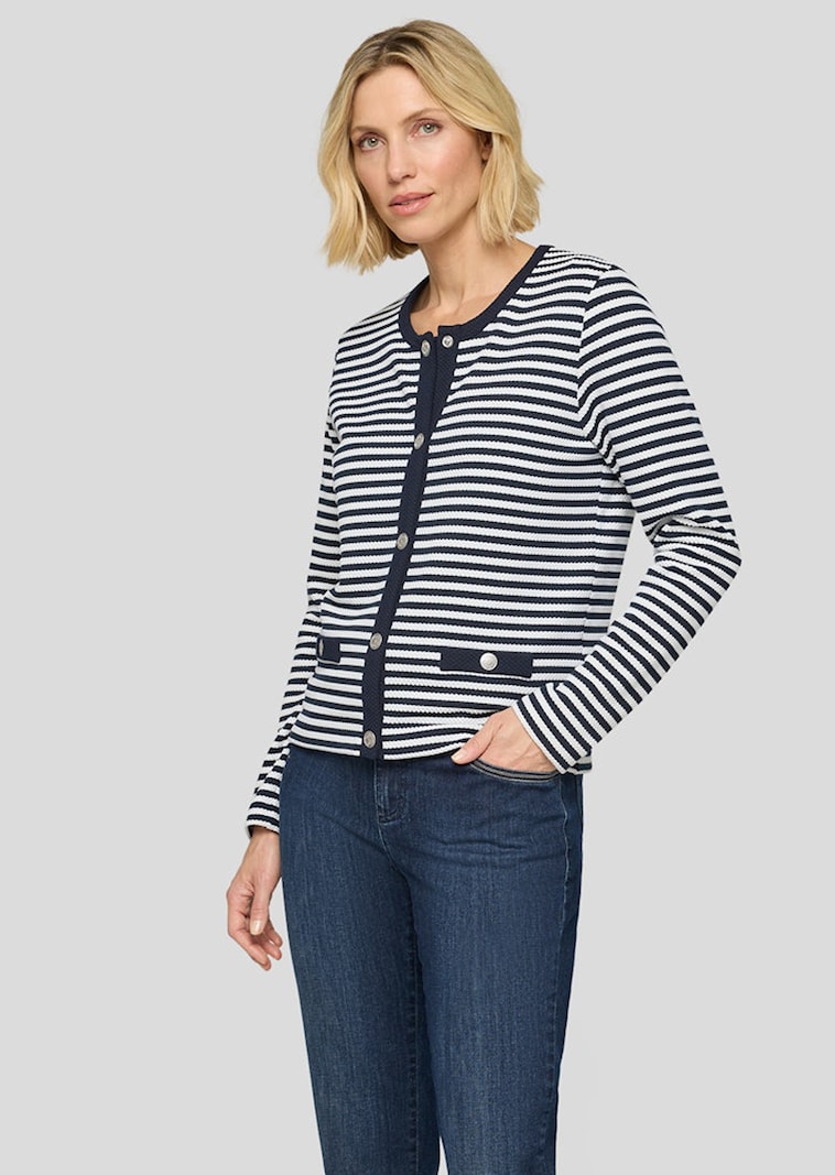 Shirtjacke aus Jersey mit Druckknöpfen