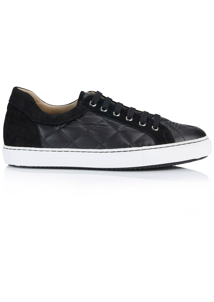 Leather and fabric trainers 3