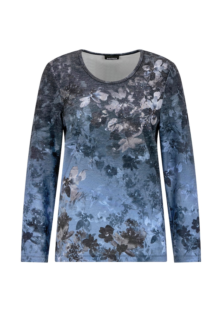 Shirt met lange mouwen en kleurrijke strassteentjes