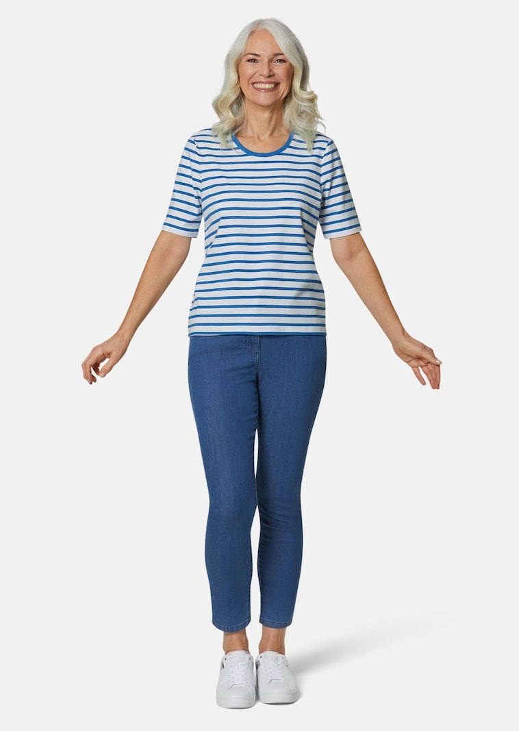 T-shirt rayé à manches coudes