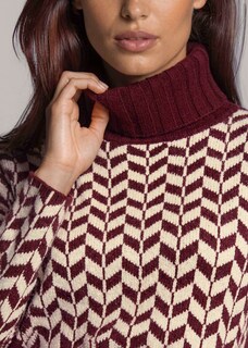 Pullover mit Zickzack-Muster und Rollkragen thumbnail 6