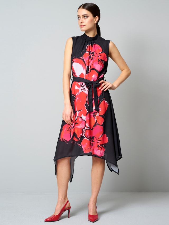 Kleid mit platziertem Blumenprint 4