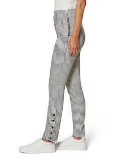 Straight pepita trousers with side button plackets thumbnail 4