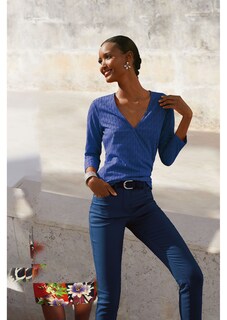 Struktur-Jersey-Shirt in Wickel-Optik thumbnail 6