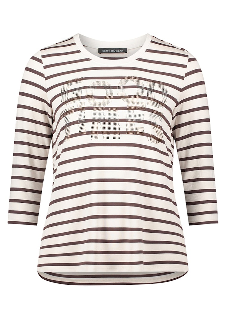 Gestreept shirt met glitterprint