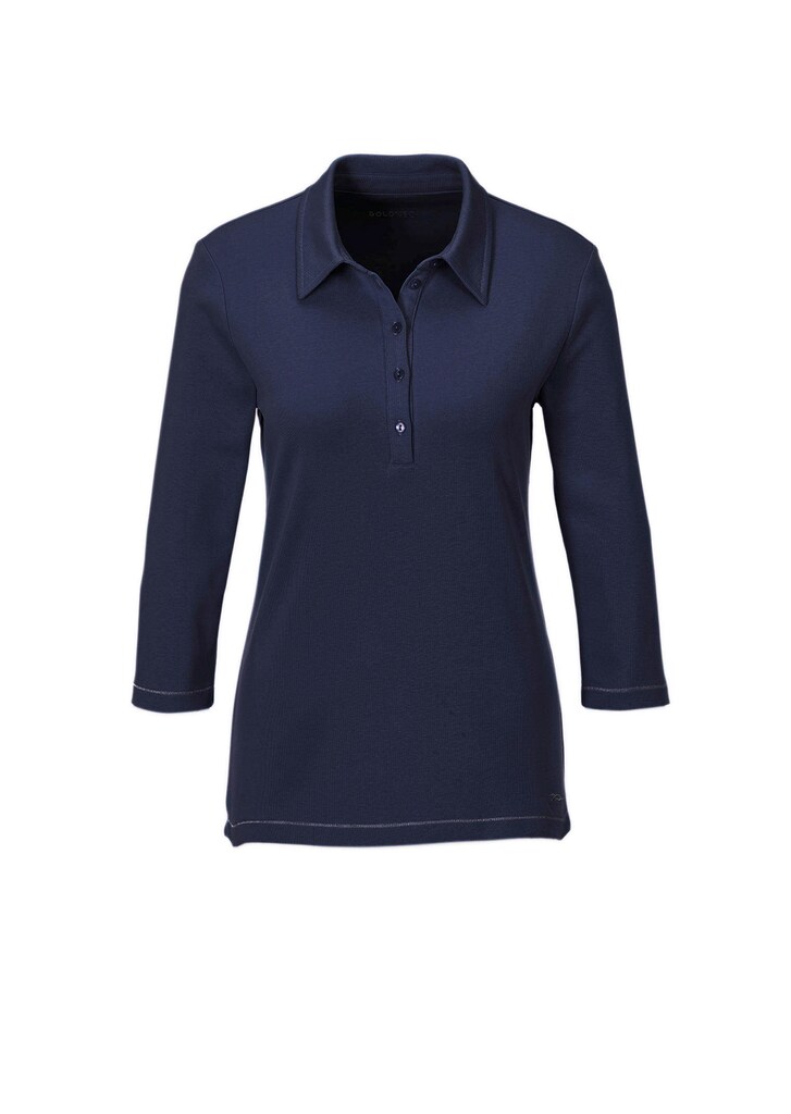 Basic-Poloshirt mit Stickerei aus reiner Baumwolle