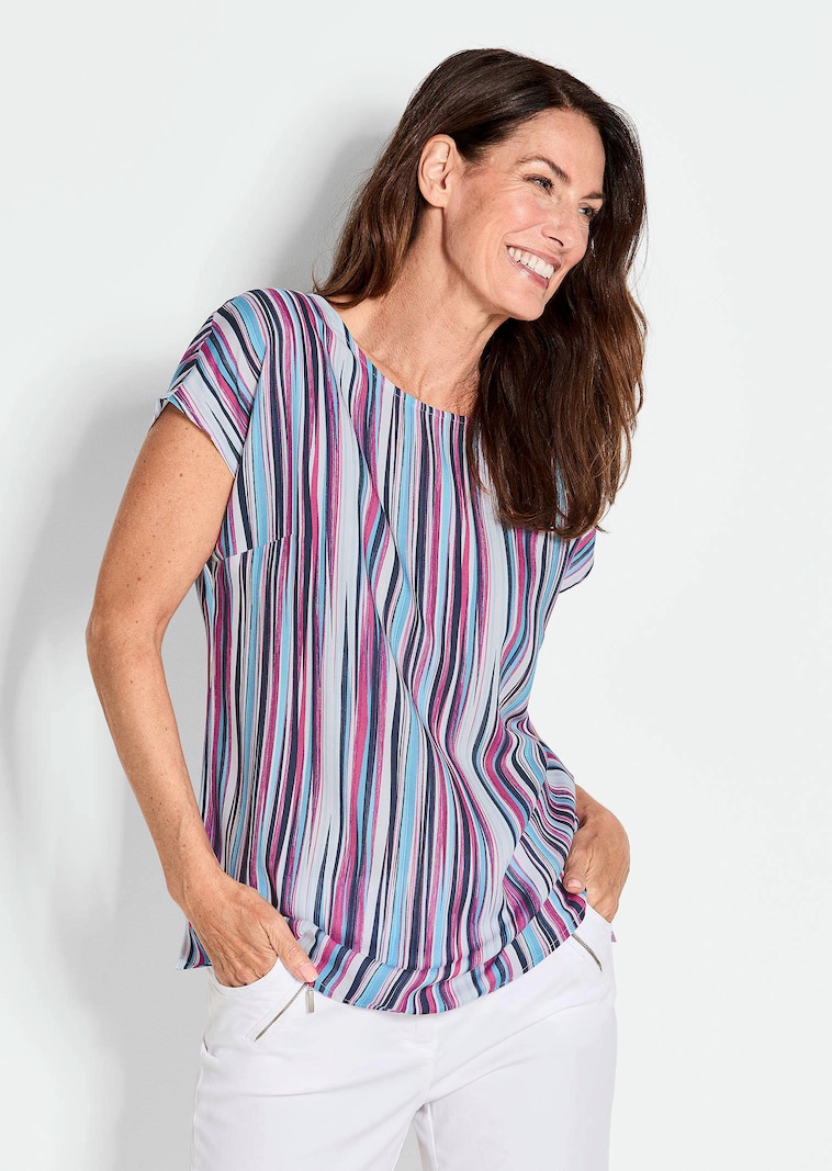 Druckbluse mit Streifendruck