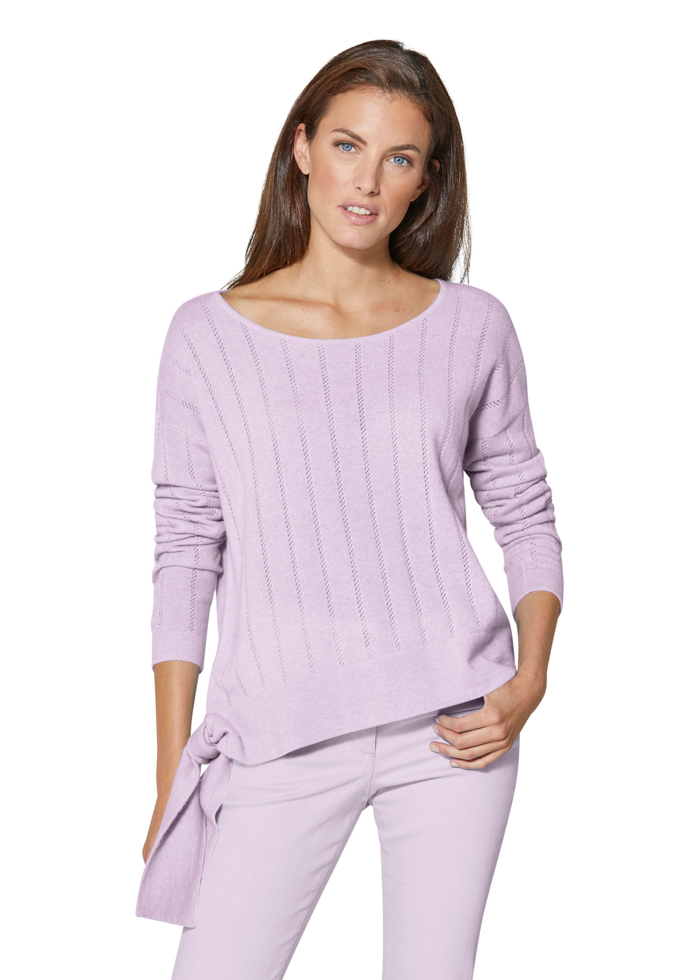 Kaschmir-Pullover mit feinen Ajour-Partien