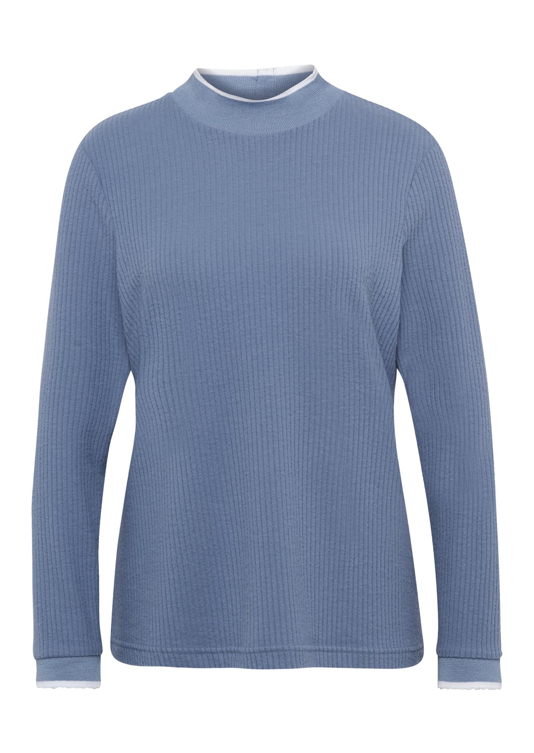 T-shirt à côtes - bleu - Gr. 50 de Goldner Fashion