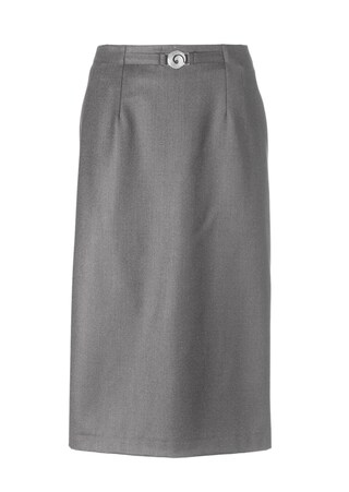 grijs / gemêleerd Klassieke scheerwollen rok met elastische tailleband