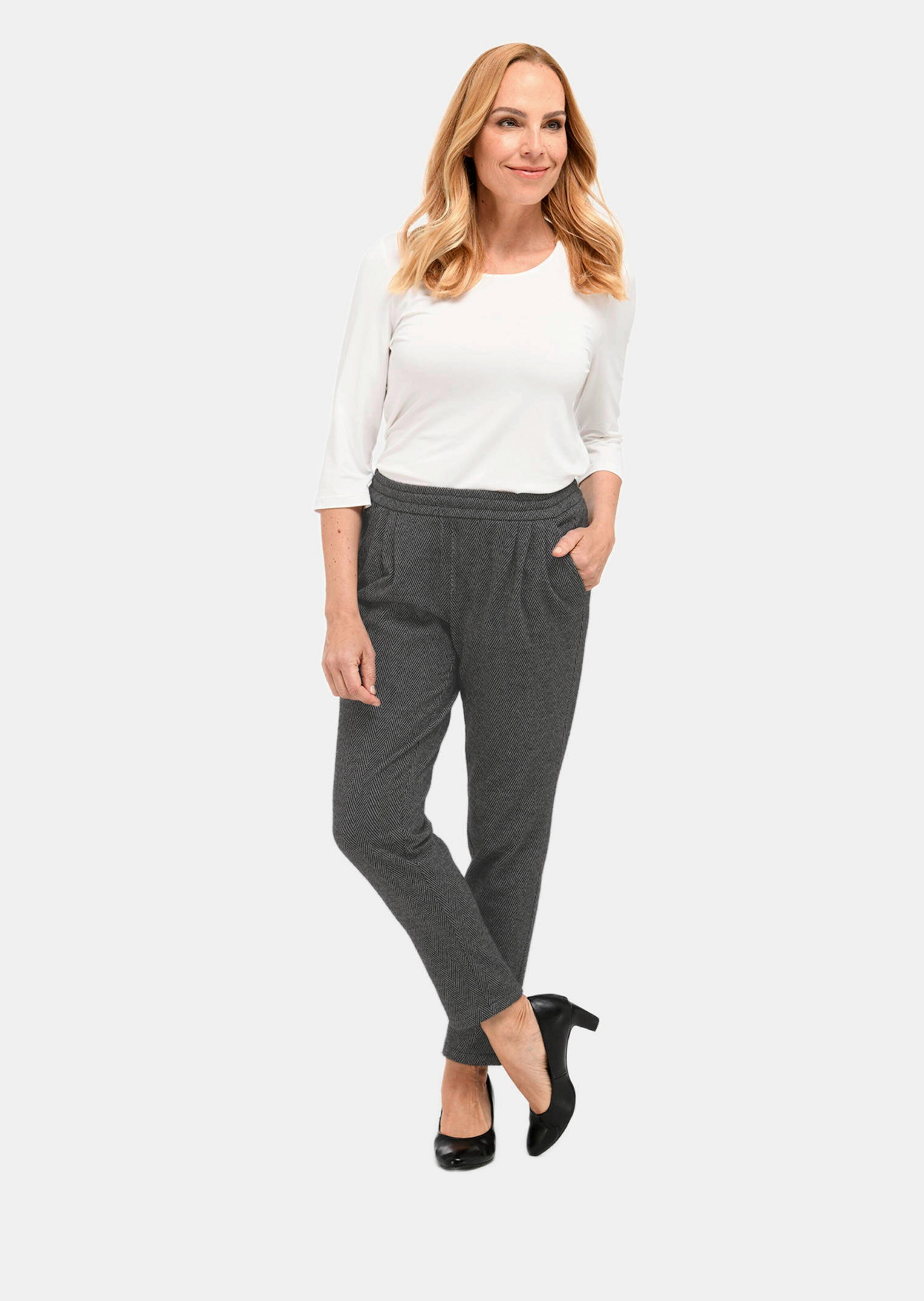 Pantalon thermo LOUISA quasiment infroissable - noir / blanc - Gr. 275 de Goldner Fashion