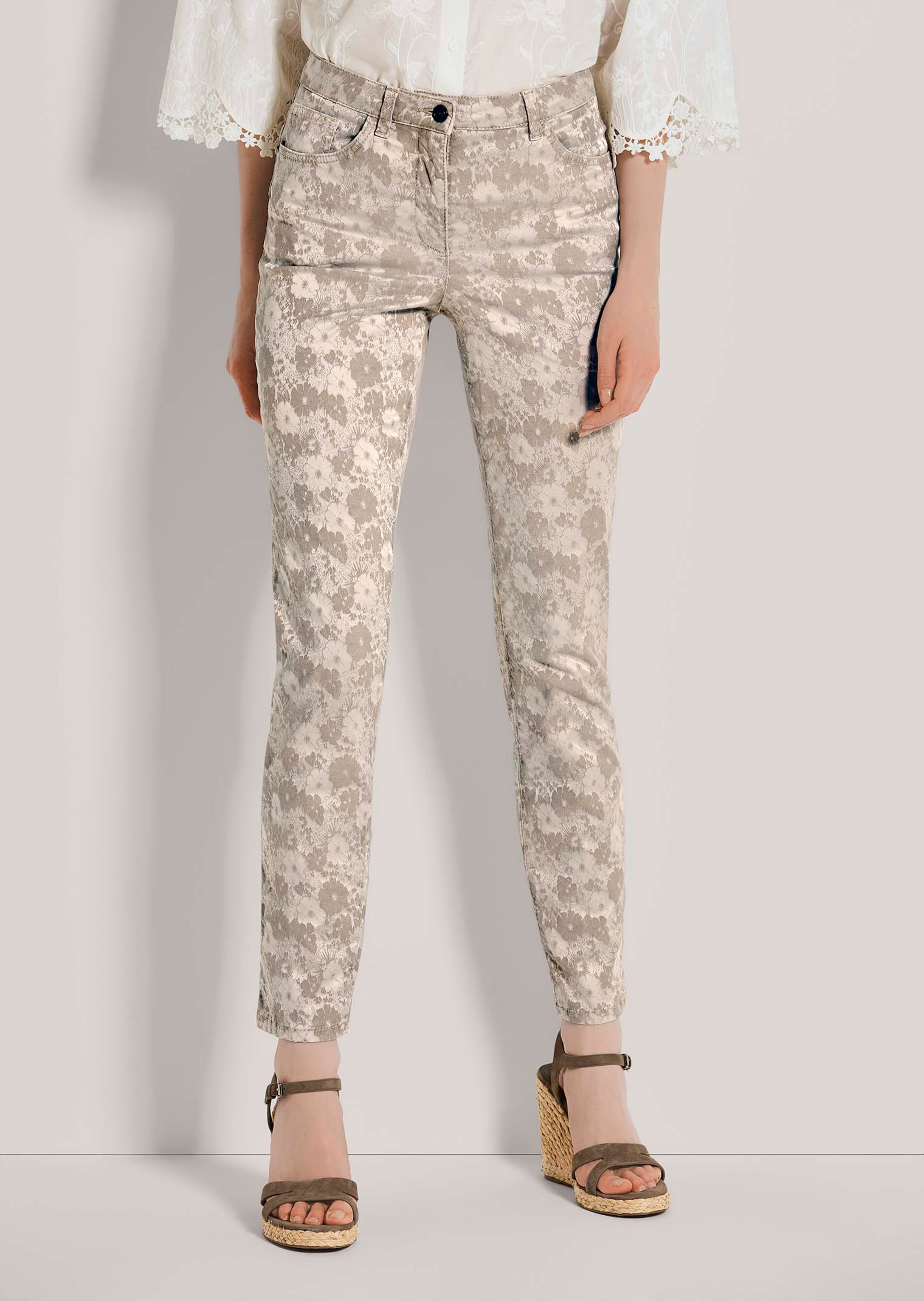 Slim jacquard trousers