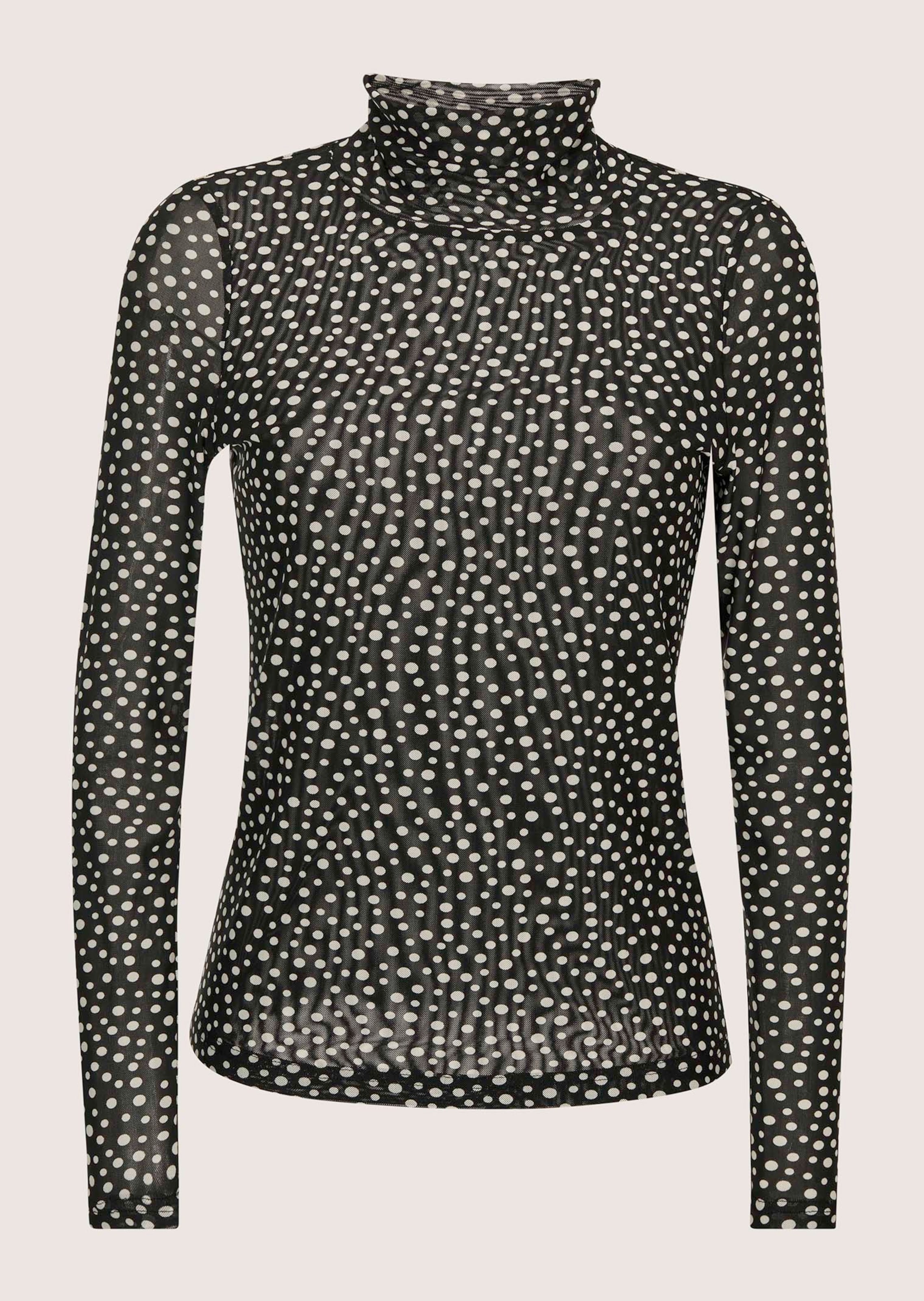 T-shirt à col montant à pois