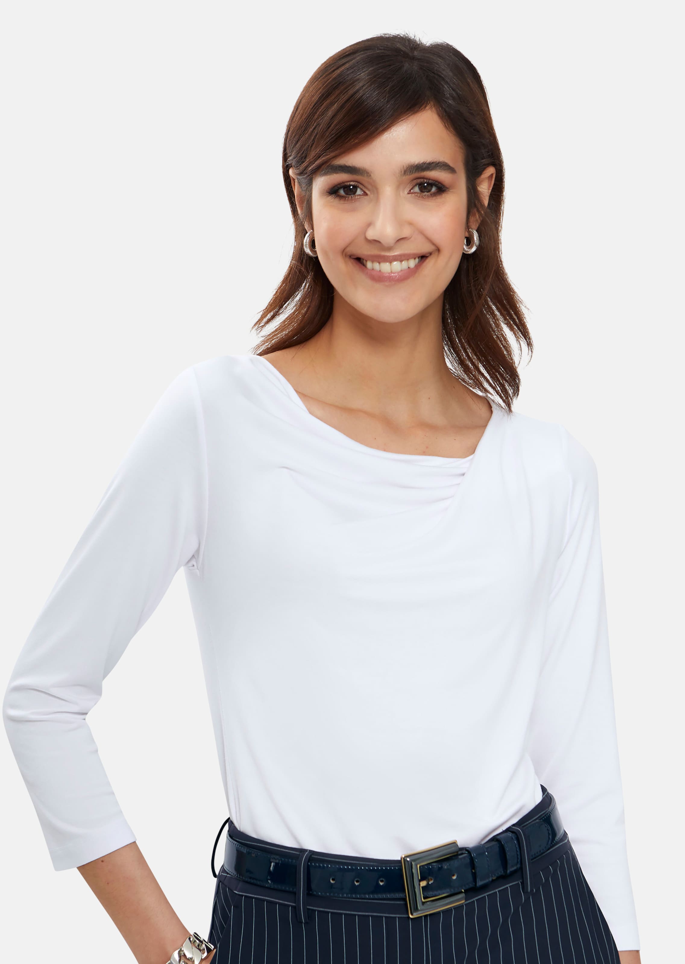 Shirt mit drapiertem Wasserfallausschnitt