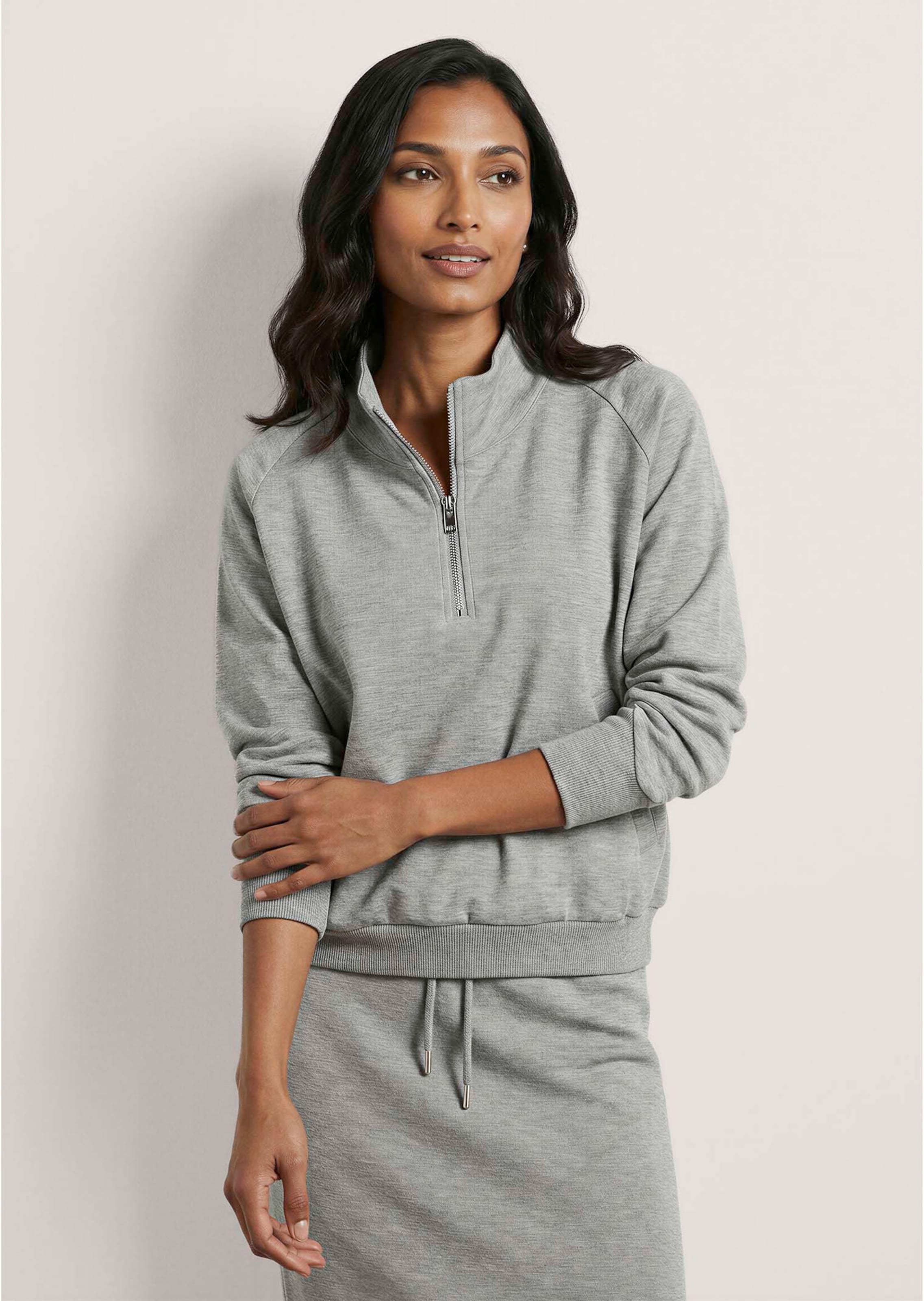 Sweater met opstaande kraag en rits