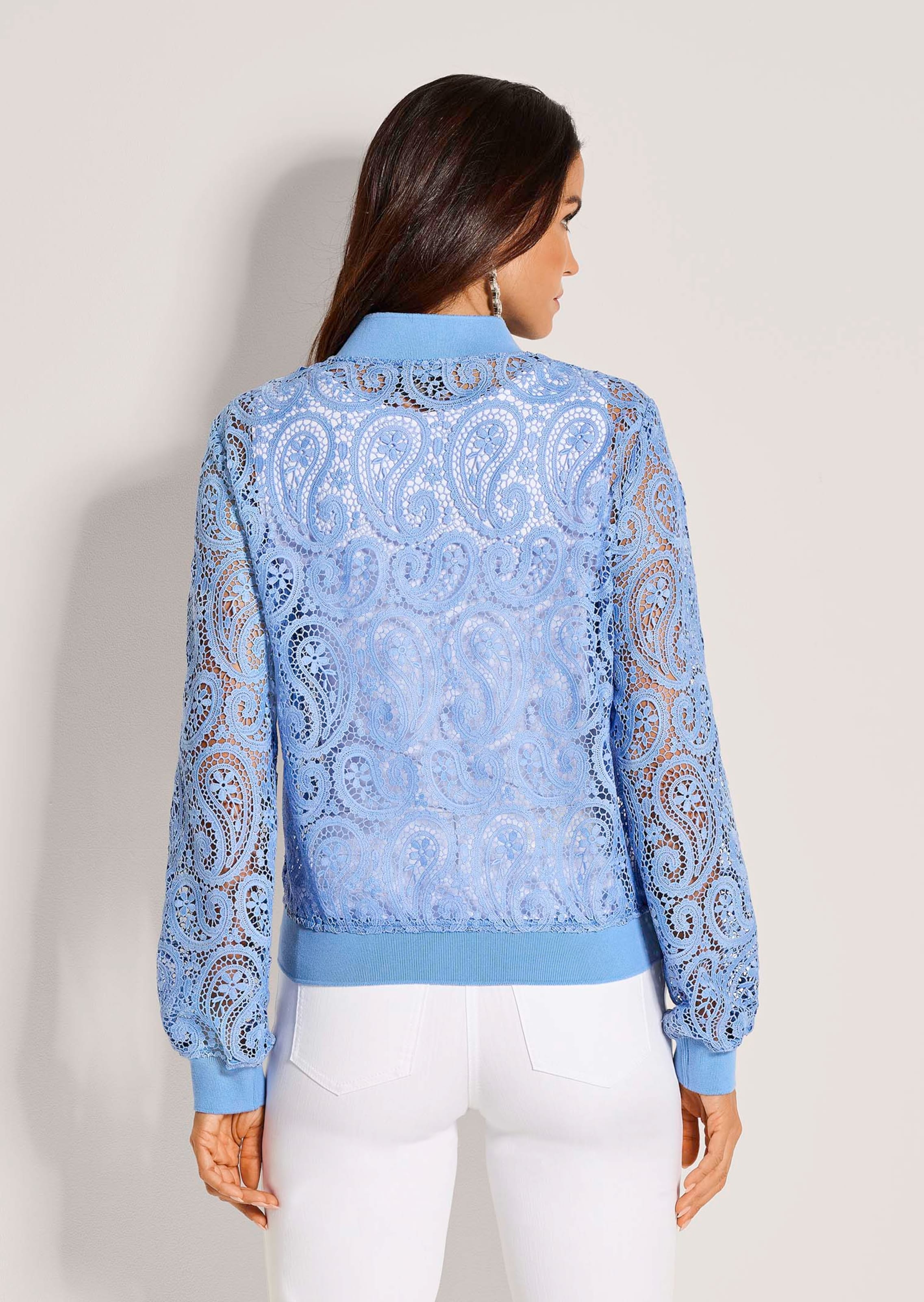 Lace blouson in glacier blue | MADELEINE Fashion