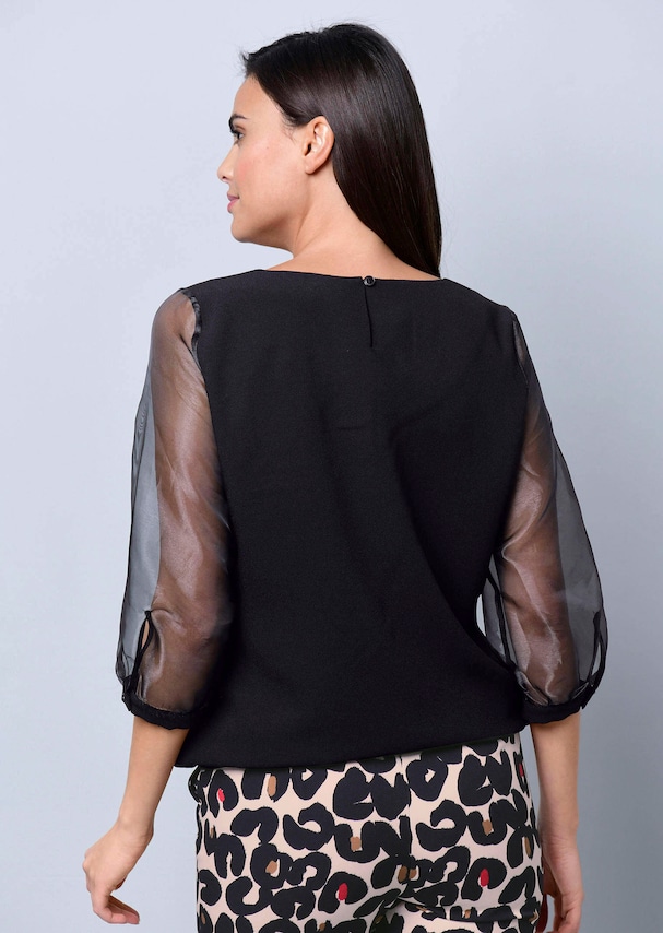 Bluse mit transparenten Ärmeln 2